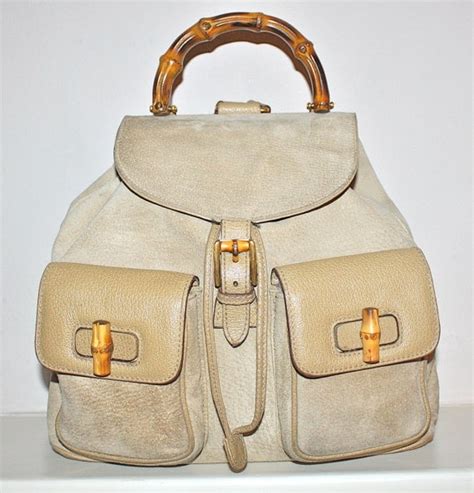 tan vintage gucci backpack